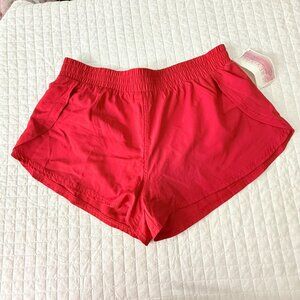 Asos Revival Womens Red Elastic Waist Gym Shorts Size L Polyester